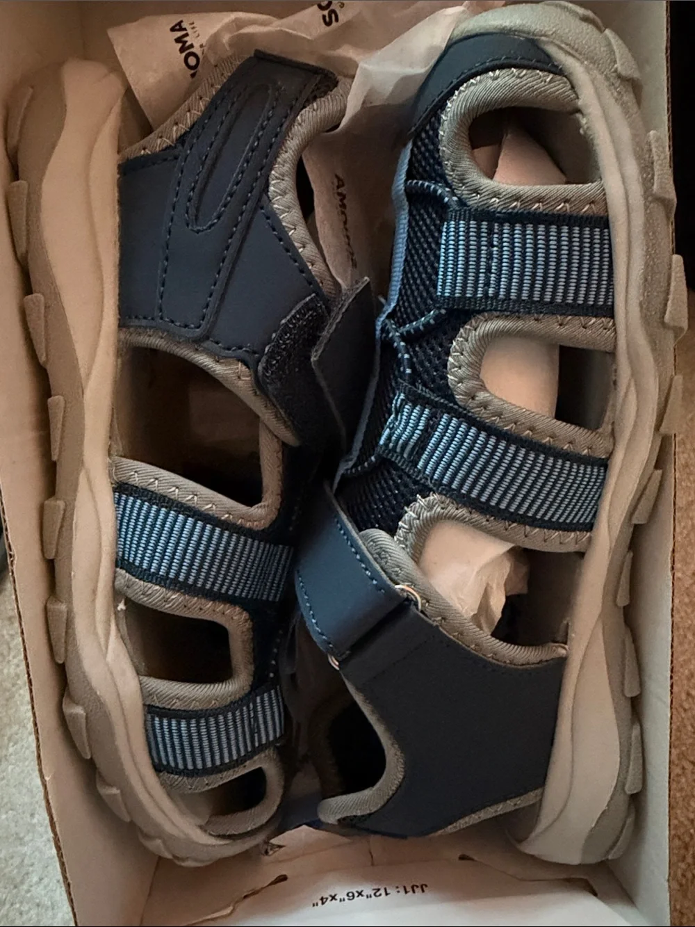 Sonoma Boy’s Navy  Percy “ Bump Toe” Sandals New In Box
